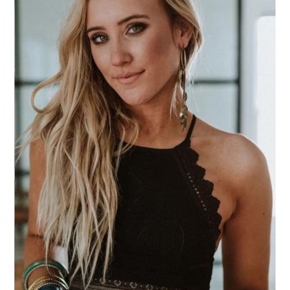 Three Bird Nest Black Lace Halter Bra